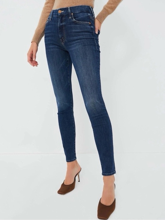 MOTHER Denim - MOTHER High Waisted Looker Jeans Teaming Up Dark Wash Stretch Denim - Size 31